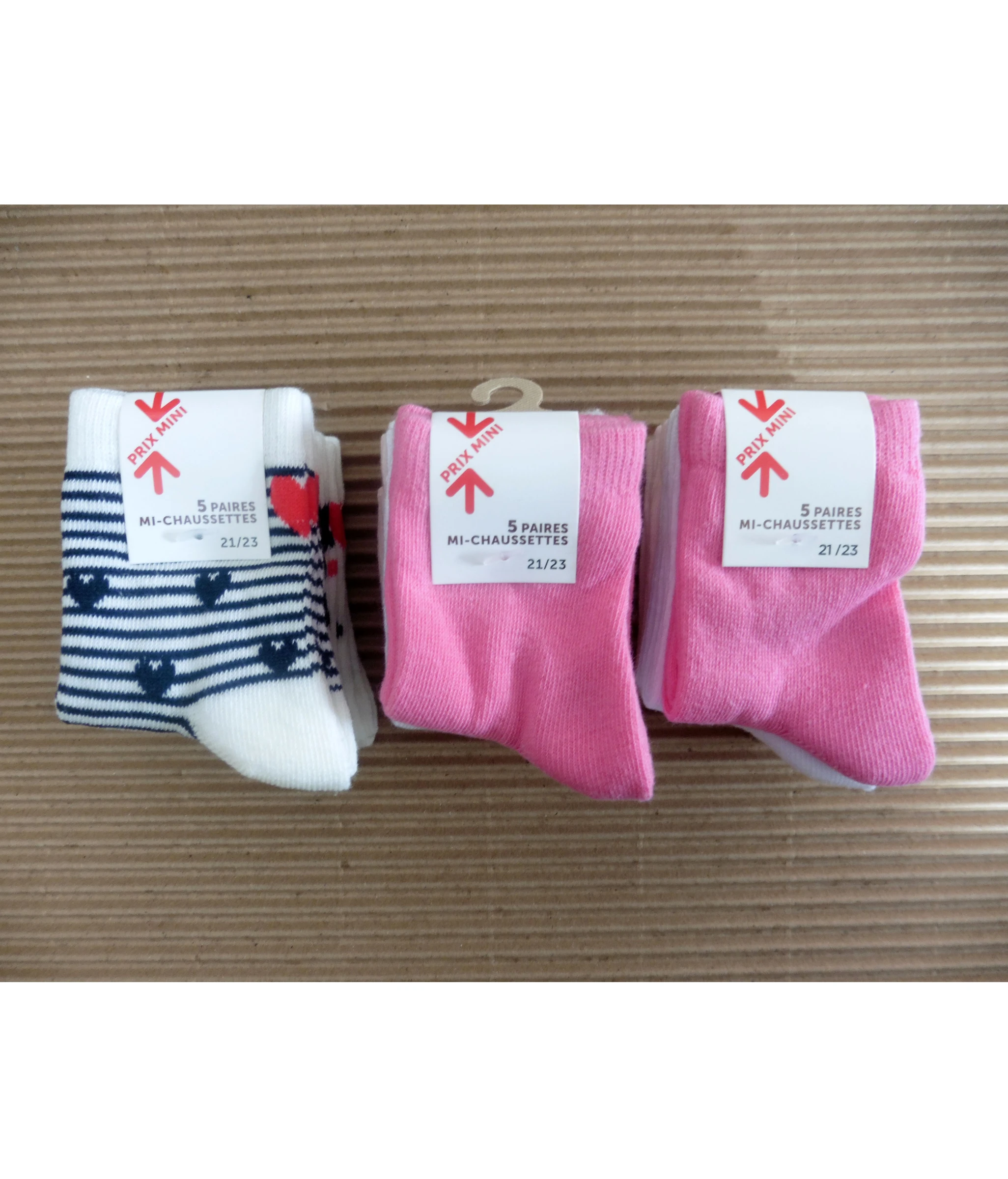 3 lots de 5 paires de chaussettes layette 21/23